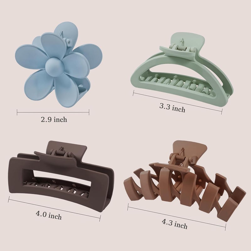 Sunolga 8PCS Hair Clips for Women, Flower Claw Clips for Thick Hair, Non-Slip Hair Accessories with Multi-Styles, Different Color Hair Claw Clips and Variety Pack, Ideal for Girls - Image 2